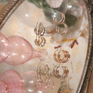 Set of 4 Gold Hoops